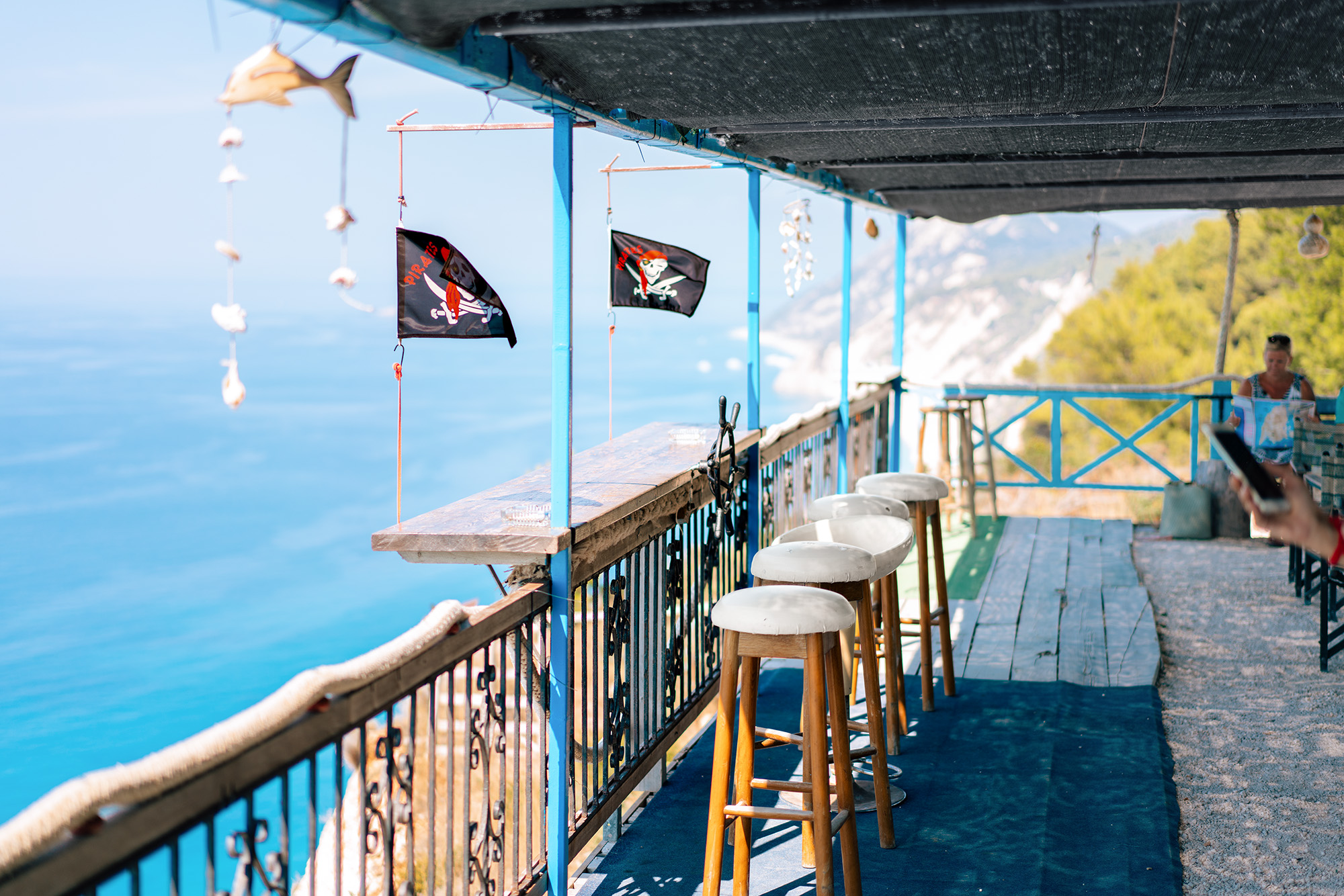 Porto Katsiki Cafe Panorama Lefkada Griechenland Blonde Bavaria Reiseblog