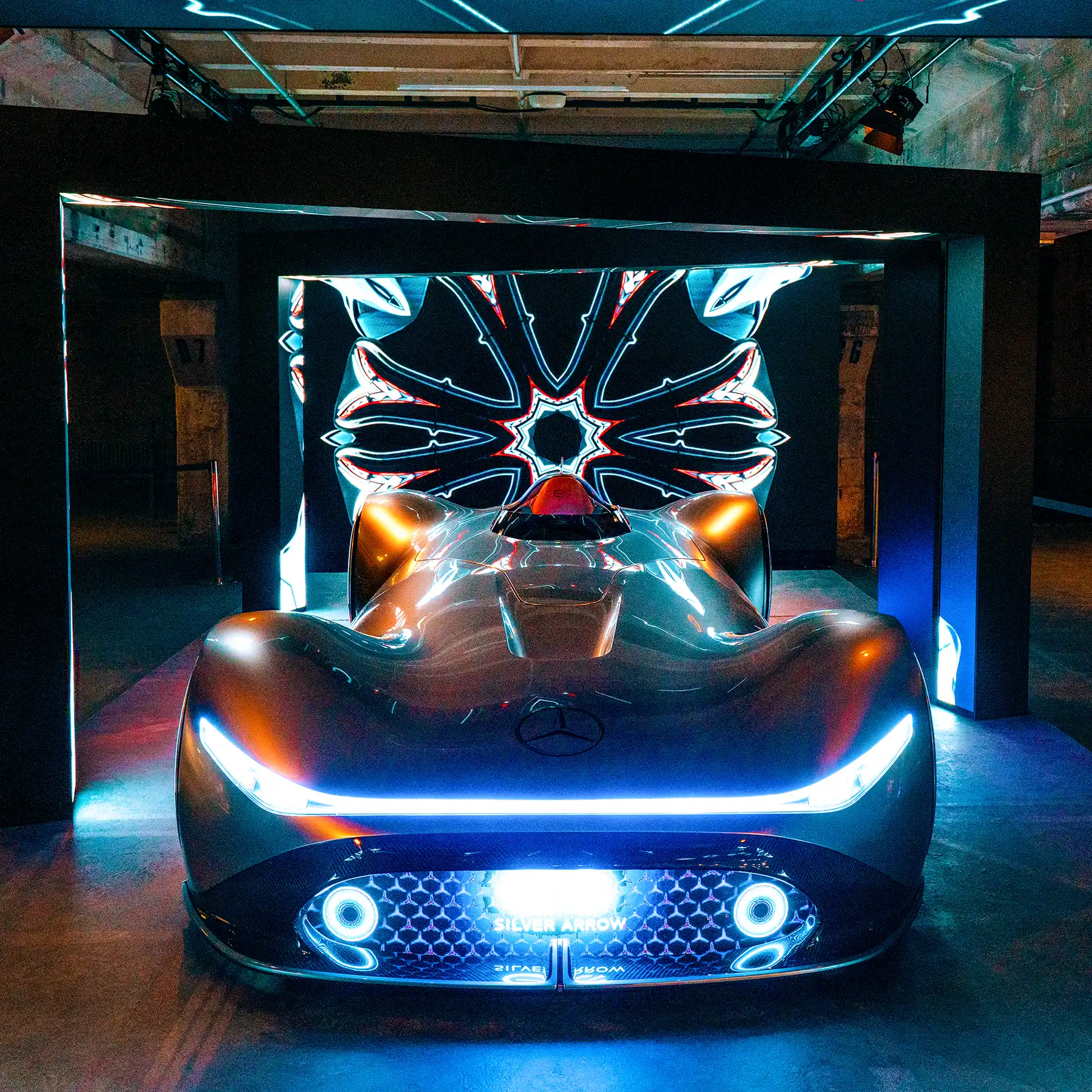 Light Installation Mercedes-Benz EQ Silver Arrow Fashion Week